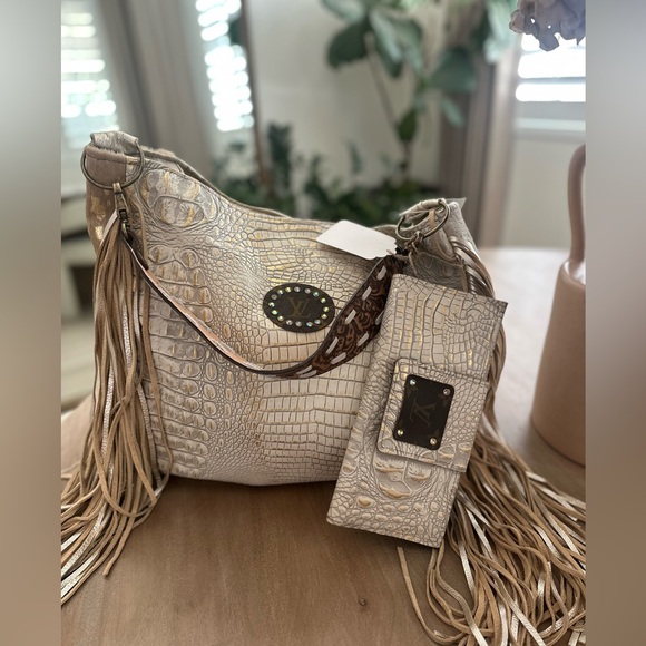 Keep it Gypsy LV Patchwork Fringe Pony Hair Shoulder Bag PLUS MATCHING WALLET - Picture 1 of 10